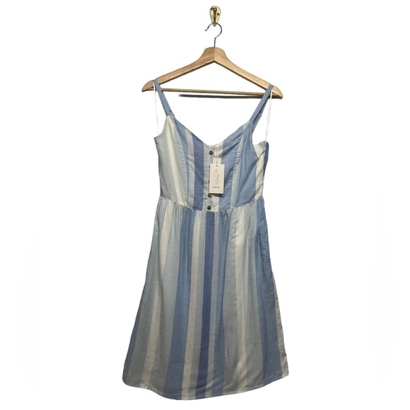 NWT JOIE Striped Midi Dress Blue White 2 - Picture 4 of 9